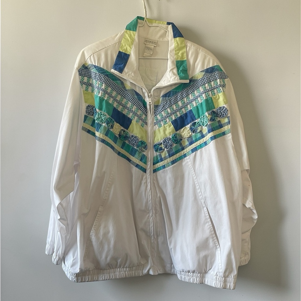 Vintage Cottagecore Patchwork Windbreaker Jacket … - image 2